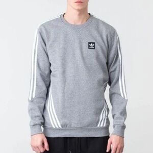 NWOT Adidas Insley crewneck pullover sweatshirt men L gray white